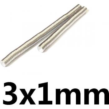 Disques Aimants Néodyme 3mm x 1mm