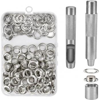 Grommet Eyelet Kit 100 Sets 12mm for Tarpaulin and Fabric Projects