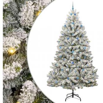 Sapin de Noël en PVC et métal 300 cm vert et blanc