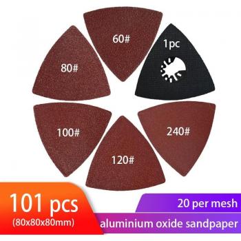 101pcs Multi-Grit Triangle Sanding Pads 3-1/8 Inch Sandpaper (60, 80, 100, 120, 240 Grits)