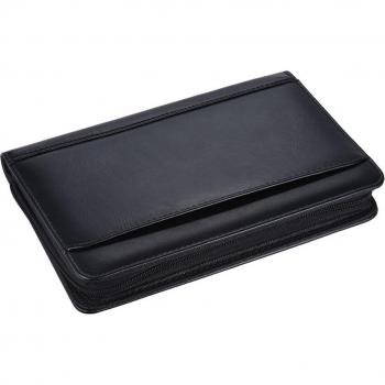 A5 Leather Portfolio Folder with Business Card Holder and Memo Pad