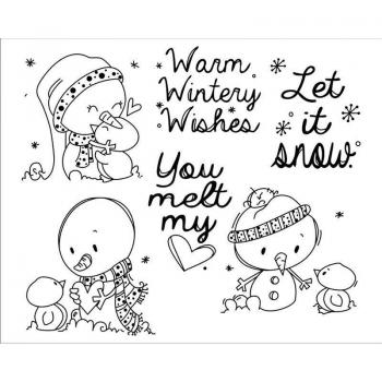 10x8 Cute Snowman Clear Silicone Stamp for Crafting