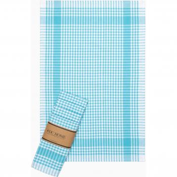Lot de torchons à carreaux Vichy turquoise – 5 unités