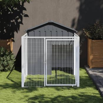 Niche pour chien avec cour anthracite 117x201x123 cm
