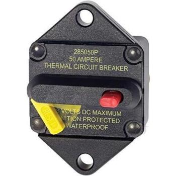 Blue Sea 7083 285 Series 50A Black Flush Mount Breaker