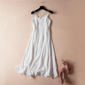 Vestido Liso de Tirantes Finos para Mujer con Estilo Bohemio