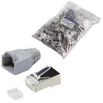 Connecteur RJ45 mâle Cat.6 blindé gris