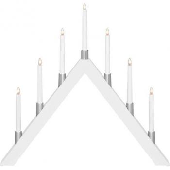 Éclairage Décoratif « Tall » en Bois, Arche Lumineuse Triangulaire, 7 Flammes, H 63 Cm, L 66 Cm