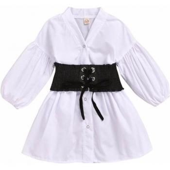 Chemisier printemps blanc, veste à manches longues pour enfants