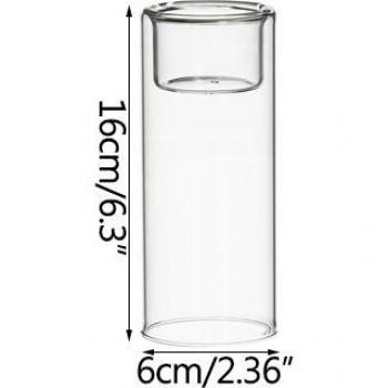 Nordic Simplicity Clear Glass Candlestick Holder