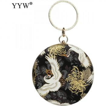 Embrague Floral Vintage con Detalles de Cristal para Mujeres