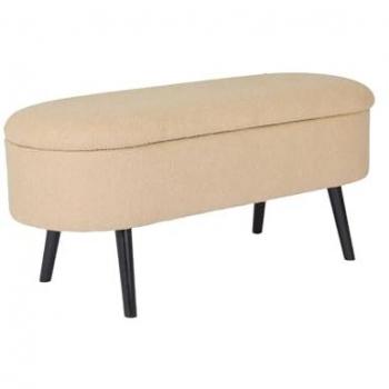 Banc de lit avec coffre beige bouclette SWEEEK