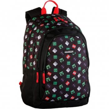 Mochila primaria Minecraft TNT doble compartimento, adaptable a carro. 44 x 30 x 20 cm. (Toybags