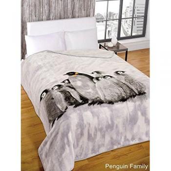 Ultraweiche Pinguin‑Family-Fleece‑Cover für das Bett
