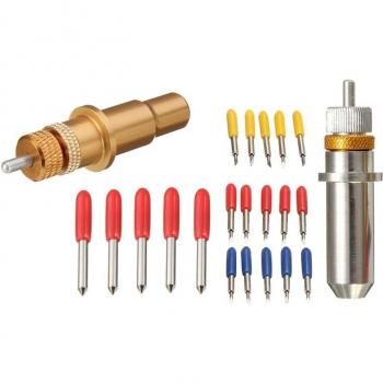 Juego de cuchillas de carburo para corte de vinilo, con soporte, 16 piezas