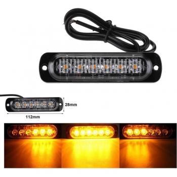 18W Emergency Flashing Strobe Light with 6 Red LEDs for Vehicles