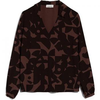 Armedangels Viskose Blusenshirt MIUNAA Braun XS mit Allover-Muster