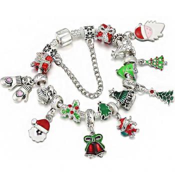 Festive Snowman Glove Pendant Bracelet for Christmas