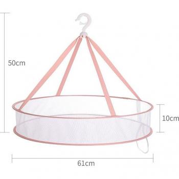 Foldable Round Pink Clothes Mesh Dryer