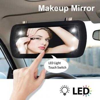 Sleek Car Sun Visor Touch-Switch LED Vanity Mirror