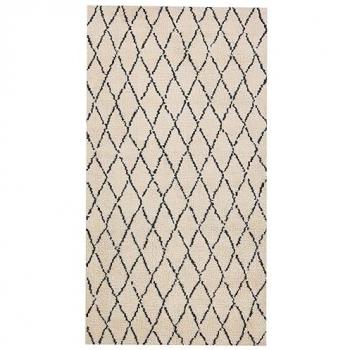 Geometrischer Kurzflorteppich Beige und Schwarz von Beliani, 80 x 150 cm