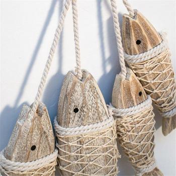 VOGVIGO 2PCS Nautical Wooden Fish Wall Art