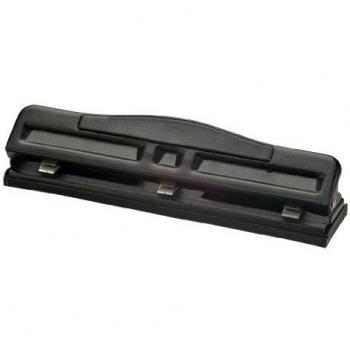 Officemate Padded Handle Hole Punch, Adjustable, 2-3 Holes, 11 Sheet Capacity, Black