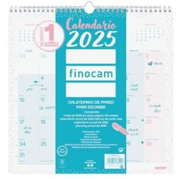 Calendario de Pared 2025 Finocam Chic Turquesa 30x30 cm Mes Vista