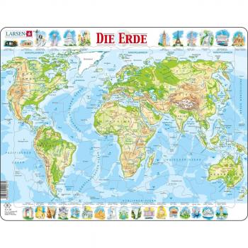 Larsen Lernkarte – Physische Erdensuche, 80‑Teil‑Puzzle