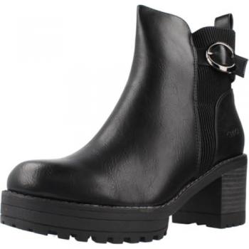 Bota/Botín Alto Chika 10 De Tacón Cuadrado Y Hebilla Decorativa Para Mujer Color Negro