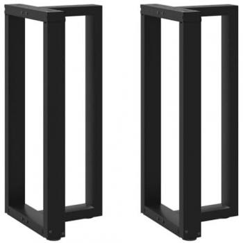 Gambe Tavolo Bar T 2 pz Nero 40x35x(90) cm Acciaio