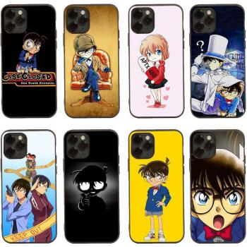 Detective Conan Black Sofa Case for iPhone 16, 15 Plus, 14, 13 Mini, 12, 11 Pro, 8, 6, 6S, SE, 5, XR, XS Max, Realme C30/C33/C32, VIVO V29/V27/V23