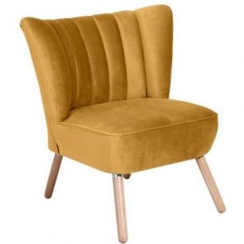 Sessel Alessandro in Samtvelours Farbe Mais