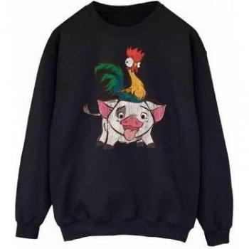Moana Hei Hei & Pua Black Sweatshirt for Women