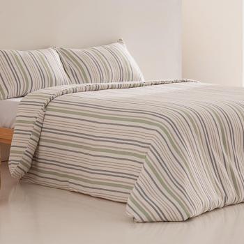 Housse de couette en coton 180x220 cm rayures élégantes