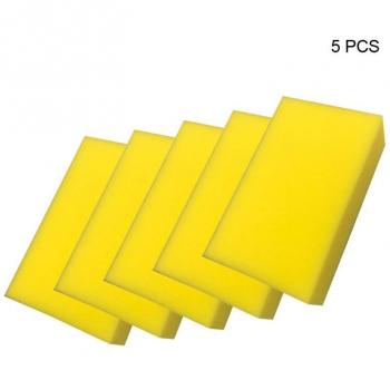 Éponge de nettoyage automobile jaune, 5 pièces, forme carrée, douce, grande taille, en cellulose, absorbante