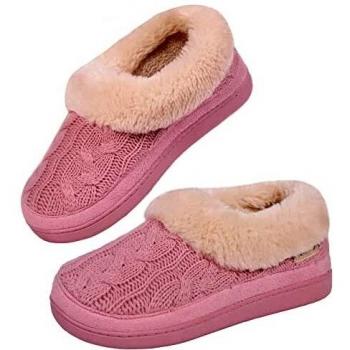 VeraCosy Cozy Pink Faux Suede Memory Foam Moccasins (Women)