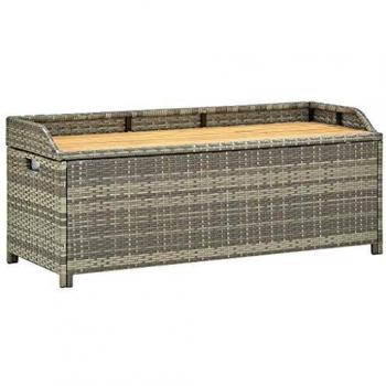 Panca da Giardino 120 cm con Vano Portaoggetti in Polyrattan