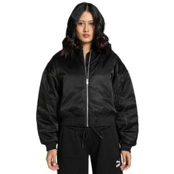 Damen Bomberjacke PUMA aus Satin, schwarz, Gr. XS