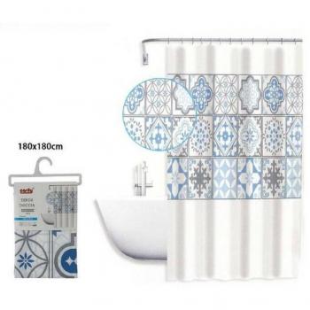 Cortina Antimoho Cleafe 180x180, Tapa de Ducha Azul Mayólica
