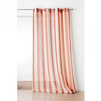 Voilage Polyester/Lin/Coton Tomate 150x280 cm