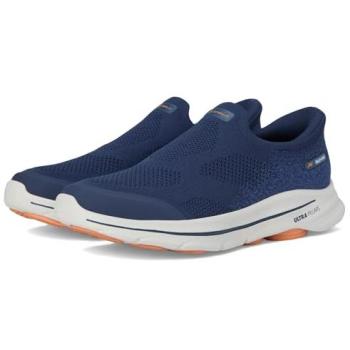 Skechers Go Walk 8 Pelayo Textured Textile Men’s Shoes – Navy/Orange
