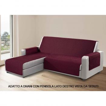 Copridivano Per Divani Con Penisola Lato Destro Modello Sphere Bordeaux 280 cm