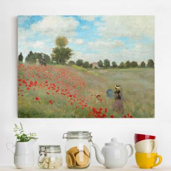 Impresión “Monet Verde” – Lienzo con prado de flores, 80×60 cm