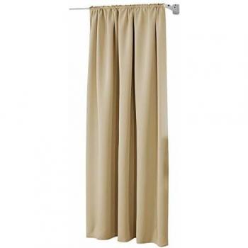 WOLTU Thermovorhang 135x225 cm, schwerer Verdunklungsvorhang, blickdicht, mit Kräuselband, 250g/m², Champagne