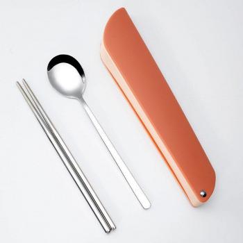 Stainless Steel Chopsticks and Spoon Set with Travel Storage