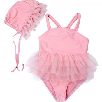 Vestido de Baño Infantil Manga Larga con Gorra Incluida