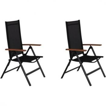 Silla de Jardín Negra con Reposabrazos