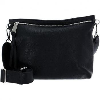 Abro Schultertasche Adria aus Leder – 27,5 cm, Schwarz