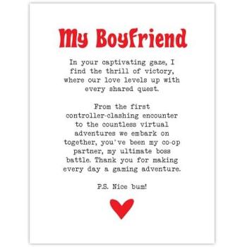 Gamers’ Heartbeat: Romantic Love Poem Print (12x16)